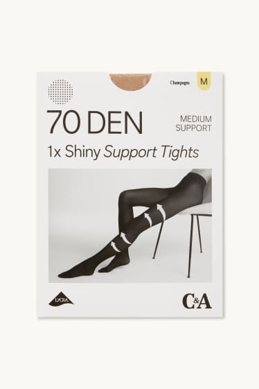 Dámské - Silonky - LYCRA® - 70 DEN - světle béžová