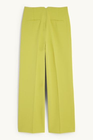 Women - Business trousers - high waist - wide leg - light green