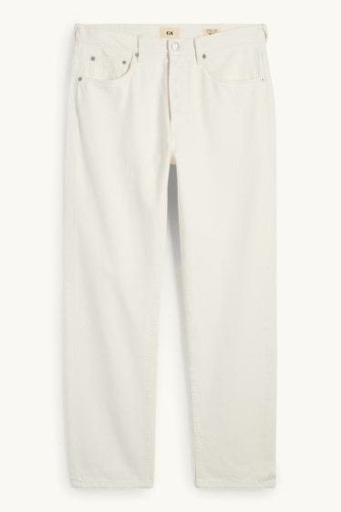 Heren - Regular jeans - crème wit