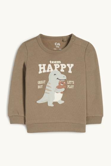 Baby Jungen - Dino - Baby-Sweatshirt - khaki