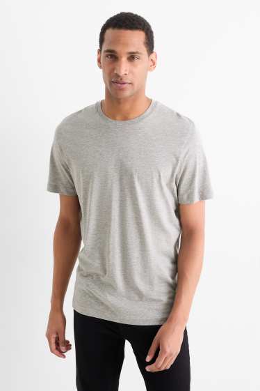 Herren - Multipack 3er - T-Shirt - Regular Fit - hellgrau-melange