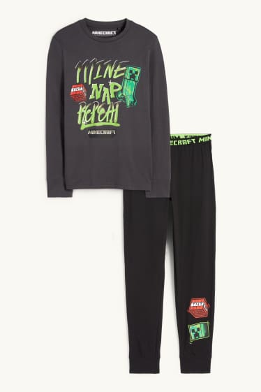 Děti - chlapci - Minecraft - pyžamo - 2dílné - tmavošedá