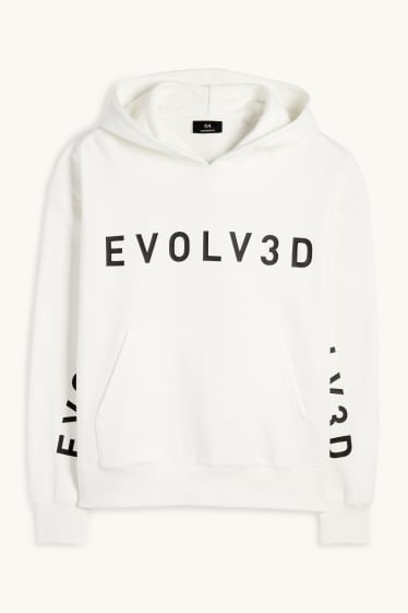 Hommes - Sweat à capuche oversize - blanc crème