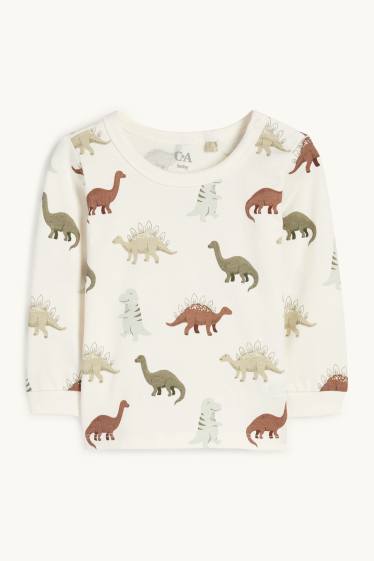 Baby Buben - Dino - Baby-Sweatshirt - cremeweiß