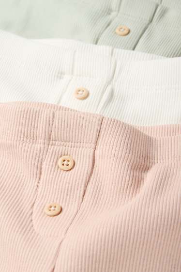 Neonate - Confezione da 3 - leggings per neonati - a coste - bianco