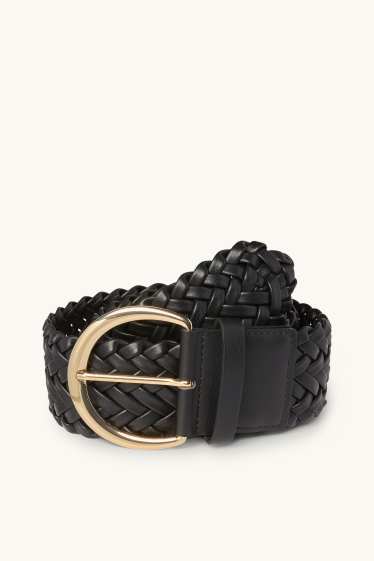 Women - Waist belt - faux leather - black