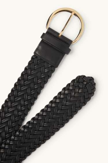 Women - Waist belt - faux leather - black