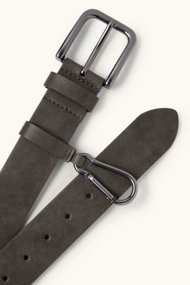 Hommes - Ceinture - synthétique - gris foncé
