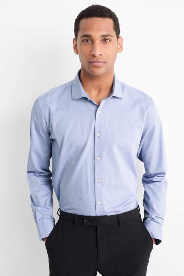 Home - Camisa formal - regular fit - cutaway - fàcil de planxar - blau clar