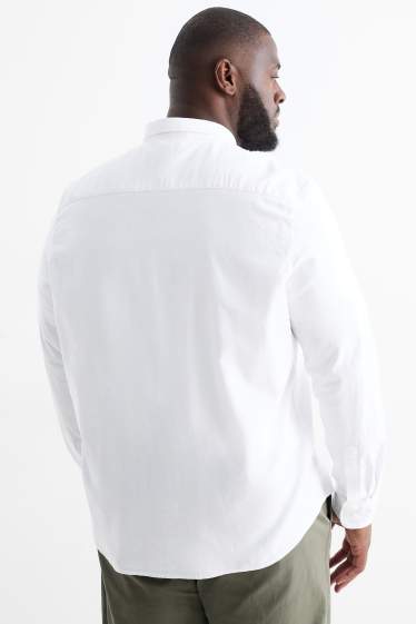 Bărbați - Cămașă - regular fit - guler cu nasturi - alb