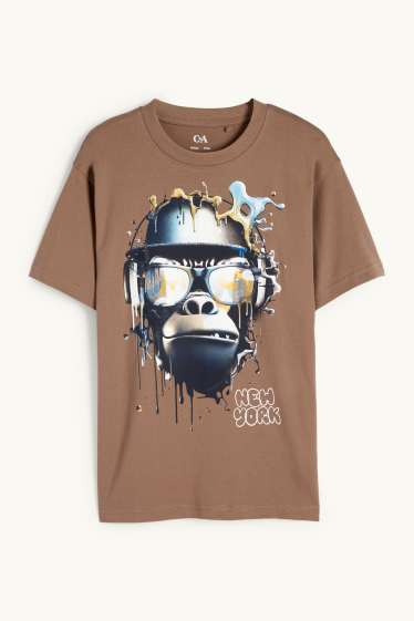 Enfants garçons - Singe - T-shirt - marron