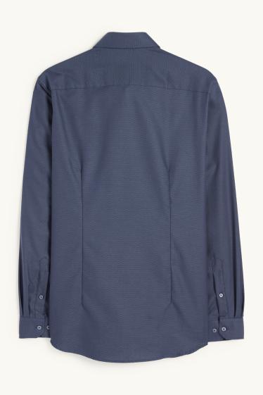 Herren - Businesshemd - Slim Fit - Kent - bügelfrei - dunkelblau