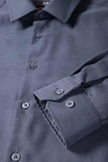 Herren - Businesshemd - Slim Fit - Kent - bügelfrei - dunkelblau