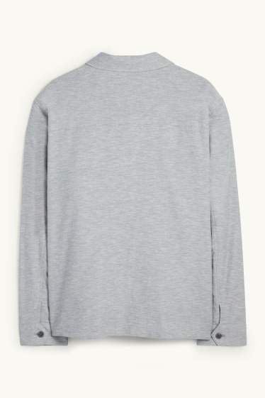 Hommes - Veste-chemise en lin mélangé - bleu clair