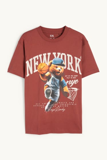 Enfants garçons - Ours basketteur - T-shirt - rouille