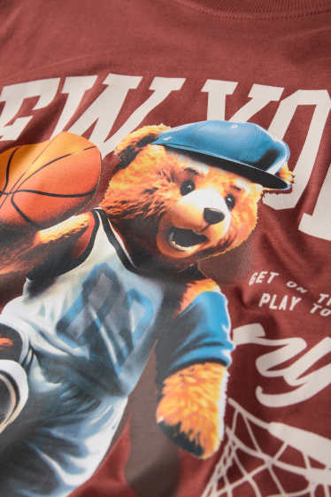Enfants garçons - Ours basketteur - T-shirt - rouille