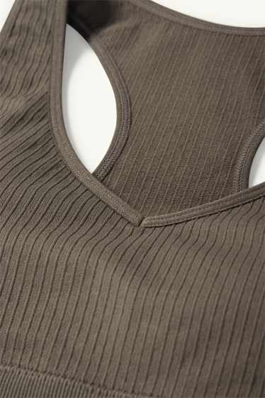 Damen - Funktions-BH - wattiert - seamless - dunkelgrau