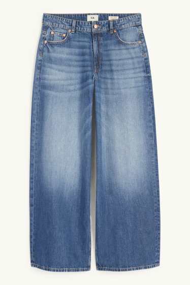 Femmes - Wide leg jean - low waist - jean bleu