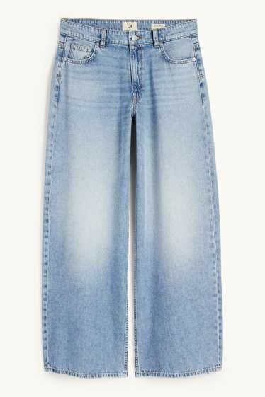 Dona - Wide leg jeans - low waist - texà blau clar