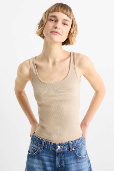 Dames - Korte top - beige