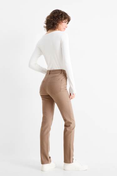 Dona - Pantalons de tela - high waist - slim fit - beix