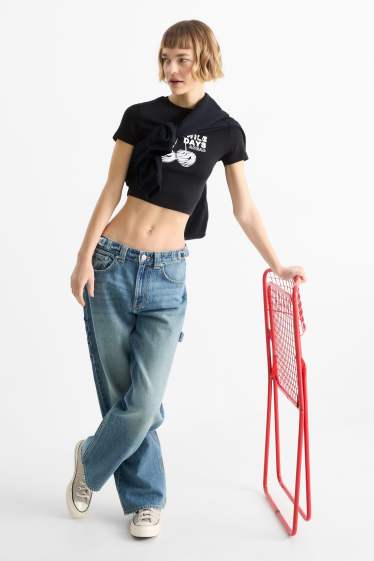 Kobiety - Baggy jeans - średni stan - dżins-niebieski