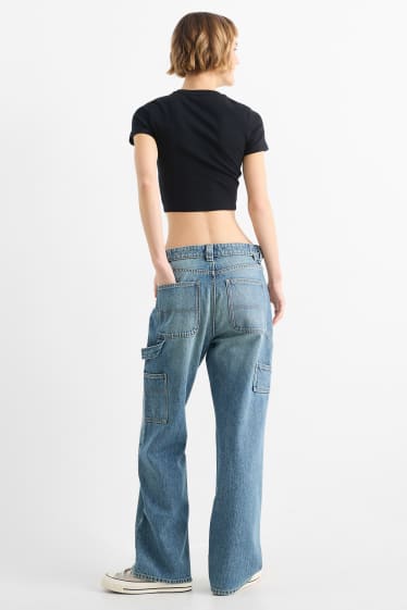 Kobiety - Baggy jeans - średni stan - dżins-niebieski
