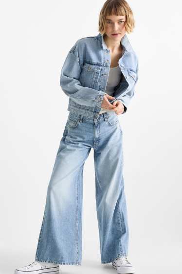 Dona - Wide leg jeans - low waist - texà blau clar