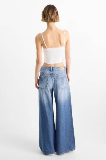 Femmes - Wide leg jean - low waist - jean bleu