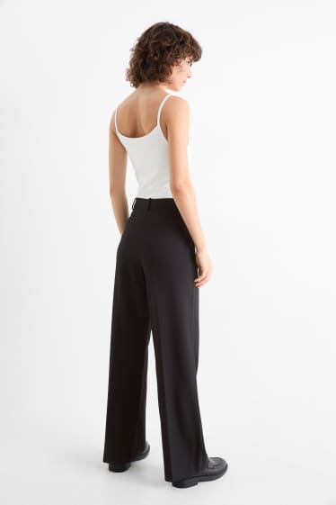 Damen - Business-Hose - High Waist - Straight Fit - schwarz