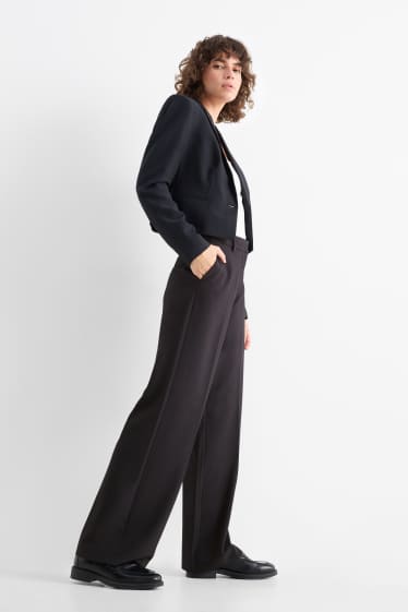 Damen - Business-Hose - High Waist - Straight Fit - schwarz