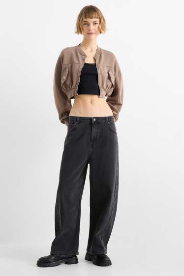 Damen - Balloon Jeans - Mid Waist - jeansgrau