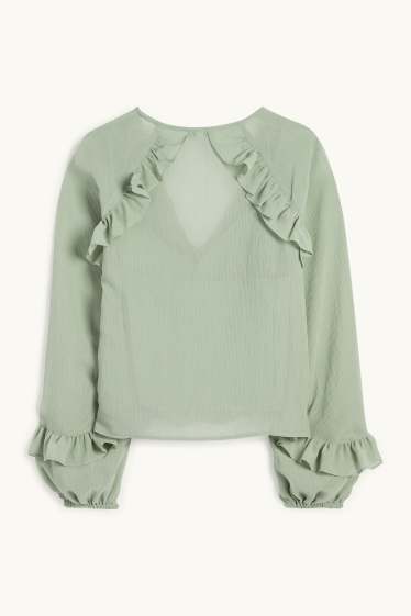 Women - Chiffon blouse - light green