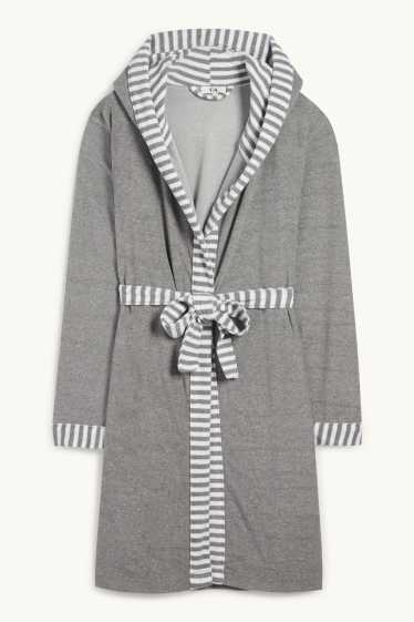 Dámské - Froté župan s kapucí - tmavošedá