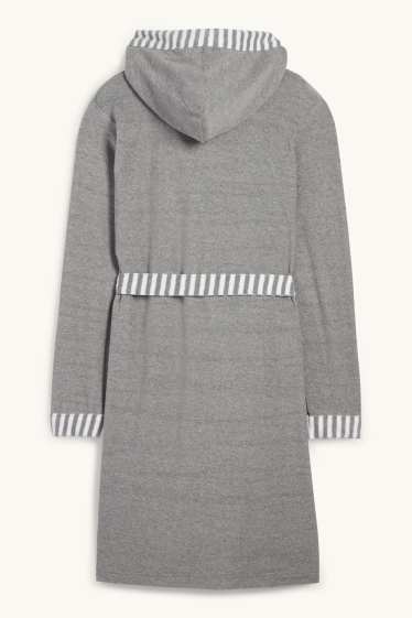 Dámské - Froté župan s kapucí - tmavošedá