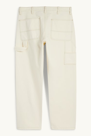 Heren - Relaxed jeans - licht beige