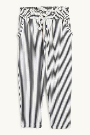 Enfants filles - Pantalon de toile - à rayures - bleu foncé / blanc crème