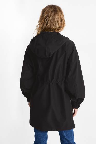 Femmes - Veste de pluie à capuche - imperméable - noir