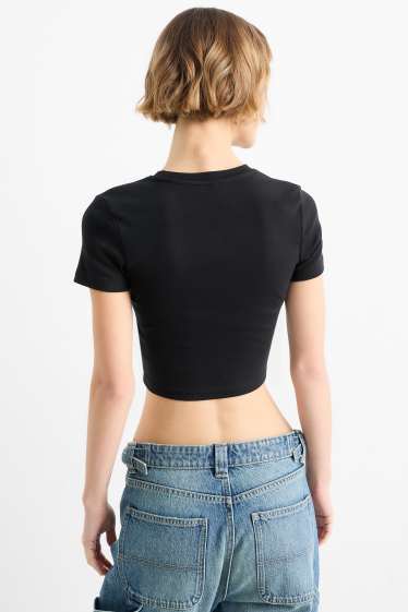 Femmes - T-shirt court - noir