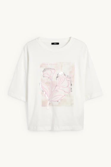 Women - T-shirt - cremewhite