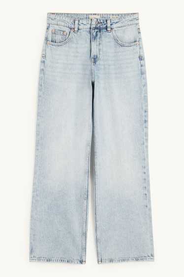 Femmes - Jean baggy - mid waist - jean bleu clair