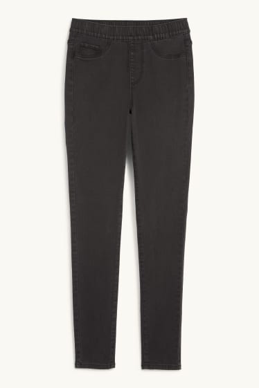 Dámské - Džegíny - mid waist - skinny fit - džíny - tmavošedé