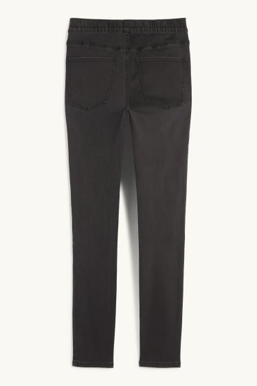 Dámské - Džegíny - mid waist - skinny fit - džíny - tmavošedé