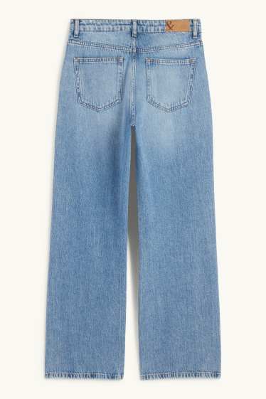 Women - Baggy jeans - mid-rise waist - denim-light blue