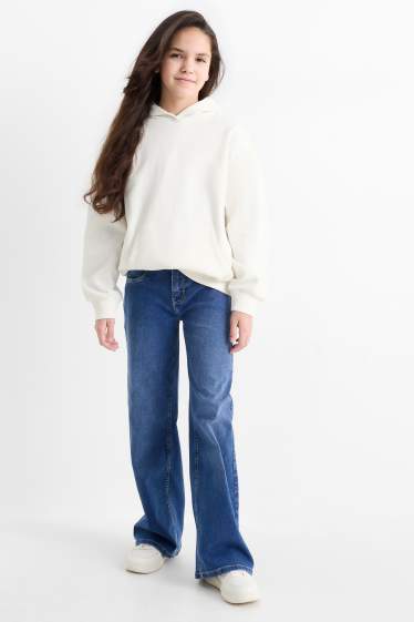 Children Girls - Wide leg jeans - blue denim