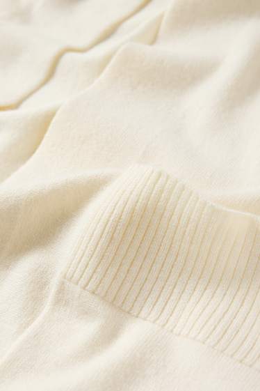 Damen - Lange Strickjacke - cremeweiss