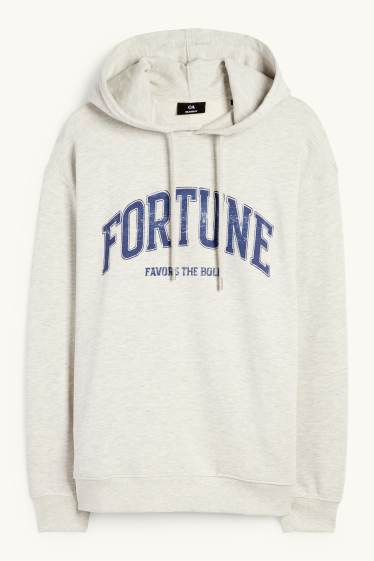 Home - Dessuadora amb caputxa - gris clar jaspiat