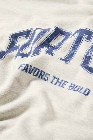 Home - Dessuadora amb caputxa - gris clar jaspiat