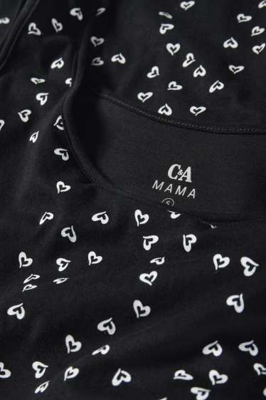 Dona - Conjunt - camisa de dormir i bata de maternitat - 2 peces - negre