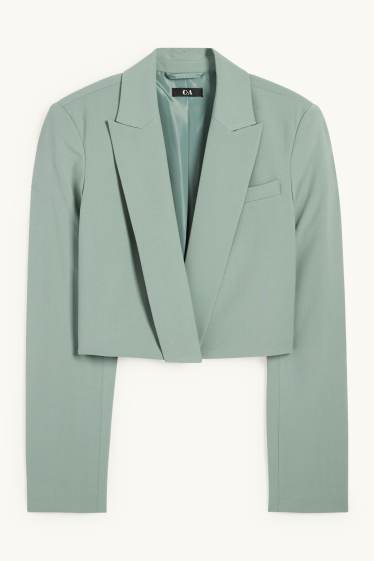 Femmes - Blazer court - relaxed fit - vert